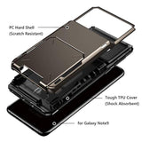 Case For Galaxy Note 9 Case Wallet 4Slot Pocket Credit Card Id Holder Scratch Resistant Dual Layer Protective Bumper Rugged Rubber Armor Hard Shell Cover For Samsung Galaxy Note 9 Gun Metal