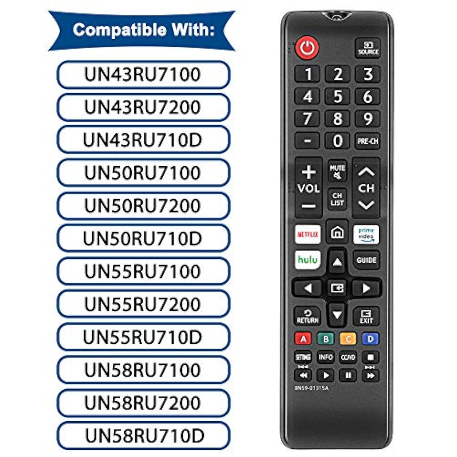 Samsung Smart TV Universal Replacement Remote Bn59-01315A for 32-75 Inch TVs