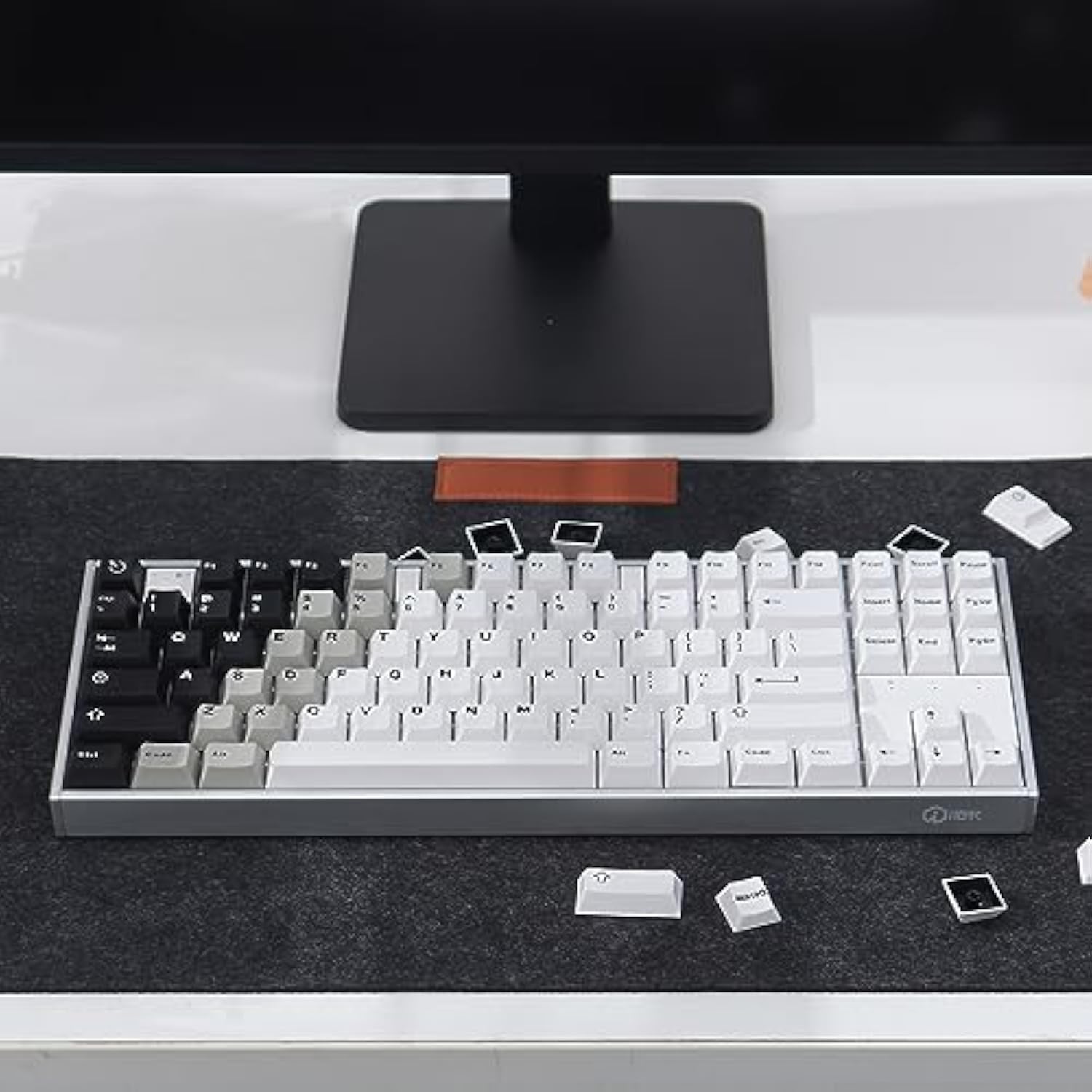 Black White Gradient Keycaps Set Cherry Profile Doubleshot Custom Keycaps 121