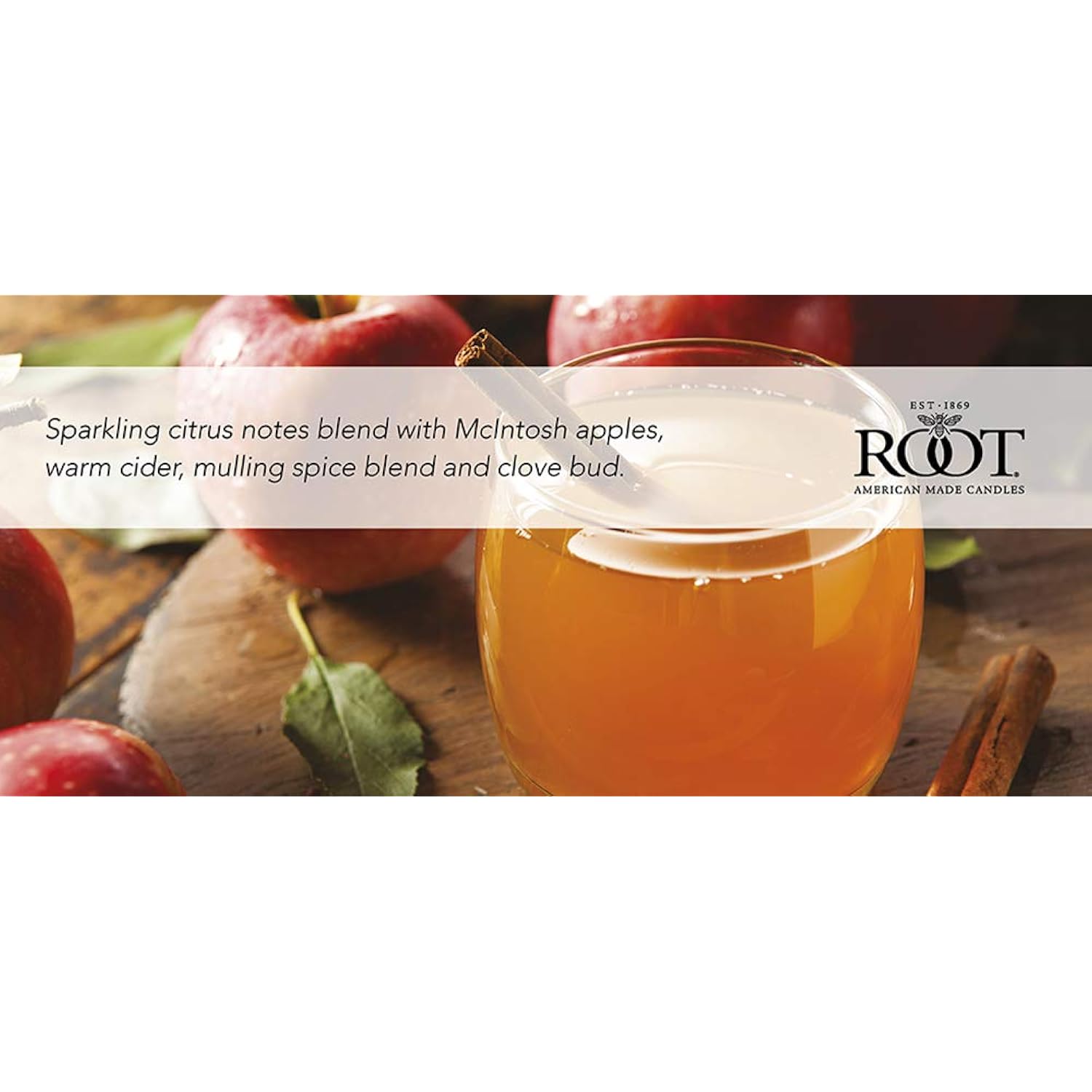 Root Candles Fall Scented Candles Honeycomb Premium Handcrafted Beeswax Blend Candle, Large Veriglass, Mulled Cider