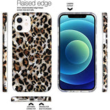 Case Compatible with iPhone 12/12 Pro 6.1-inch, Luxury Sparkle Translucent Clear Leopard Cheetah Print Pearly Design Soft Silicone Slim TPU