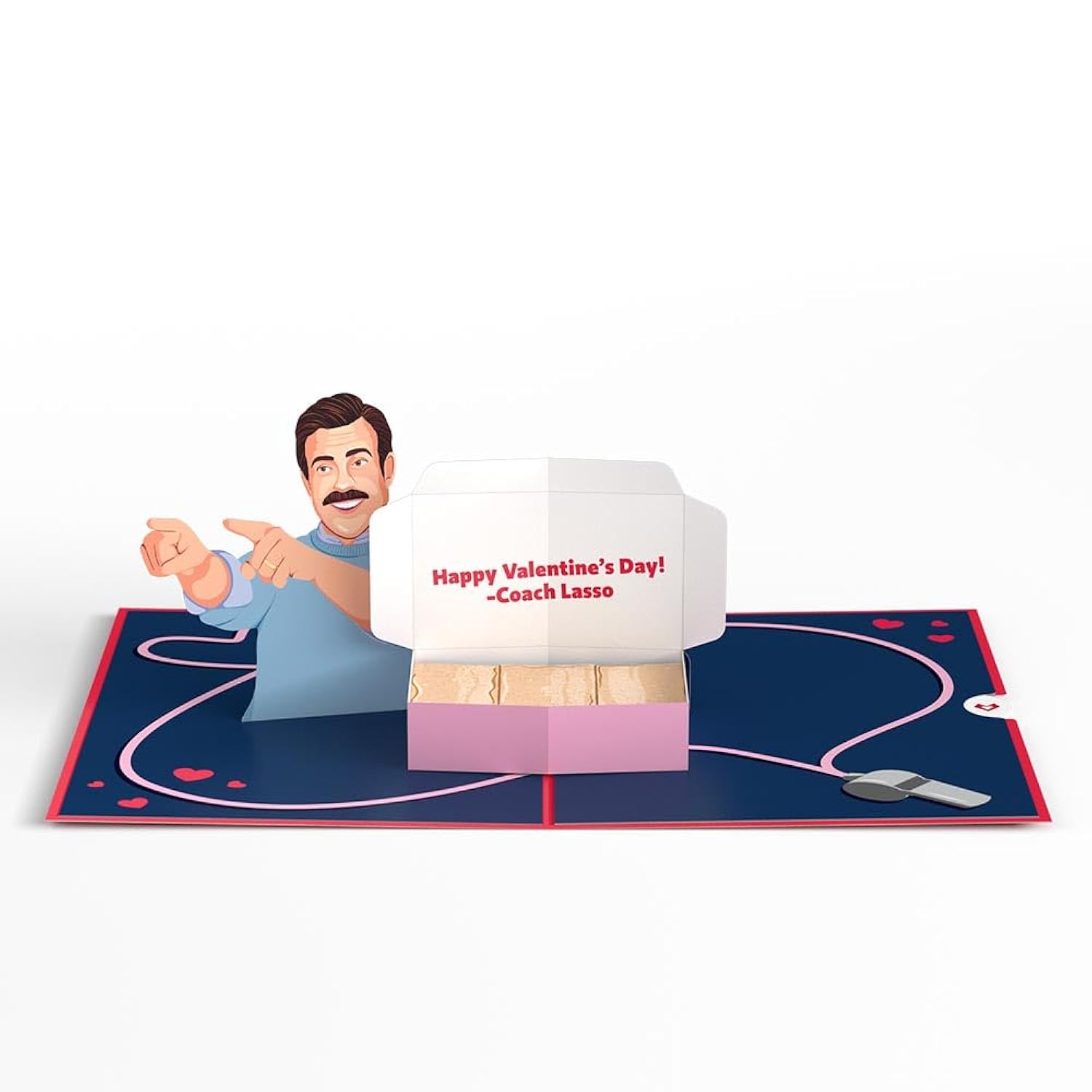 Valentines Day Card For Her, Him - 3D Ted Lasso Greeting Pop-Up Card - Sweeter Than Biscuits - 5" X 7" - Blank Note Card & Envelope Included