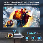 Projector With Wifi And Bluetooth, Upgrade Projector Native 1080P 14000L 4K Supported, Portable Movie Outdoor Projector For Home Theater, Compatible W Hdmi/Usb/Tv Stick/Laptop/Ios Android Phone