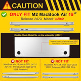 For New Macbook Air 15 Inch Case 2025 M4 2024 A3114 (M3) A2941 (M2) 2023,Heavy Duty Shockproof Protective Hard Shell With Fold Kickstand & Keyboard Cover For Enhanced Durability, Khaki