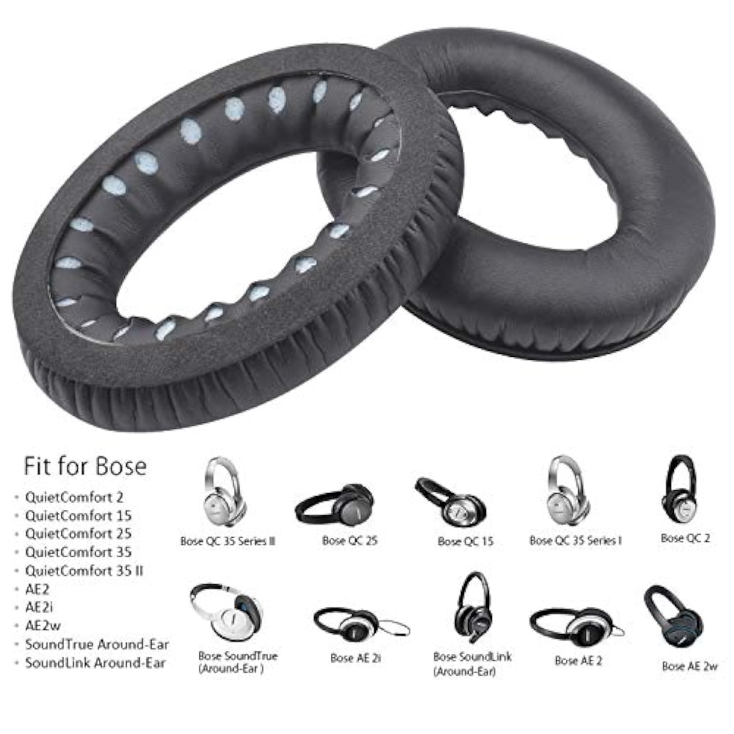 Replacement Ear Pads Cushions Compatible With Bose Quietcomfort 35Ii Qc35Ii Headphones (Black)