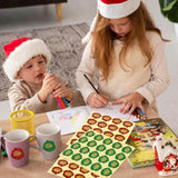 480Pcs Christmas Foil Seal Stickers Merry Christmas Stickers Gold Red Green Self-Adhesive Label Decals For Xmas Greeting Invitation Cards Sealing Gift Wrapping Supplies