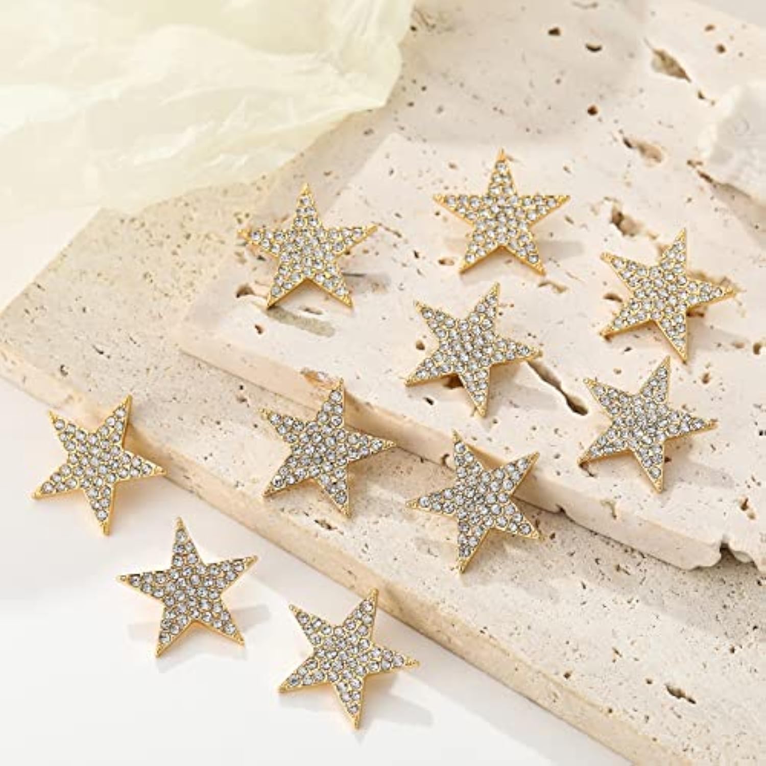 10 Pcs Sliver Rhinestone Buttons Crystal Embellishments For Clothing J