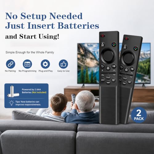 [2 Pack] Universal Replacement for  TV Remote Control, Compatible with All  Smart TV, QLED, 4K, 8K, Frame, Curved, LED, LCD HDTV