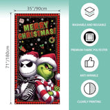 Merry Christmas Door Cover Christmas Photo Backdrop Xmas Winter Holiday Party Decorations And Supplies For Home-71×35''