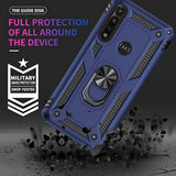 Moto G Power 2020 Case, Motorola G Power 2020 Case with Screen Protector, Military Grade Protective Cases with Ring for Moto G Power 2020 (Blue)