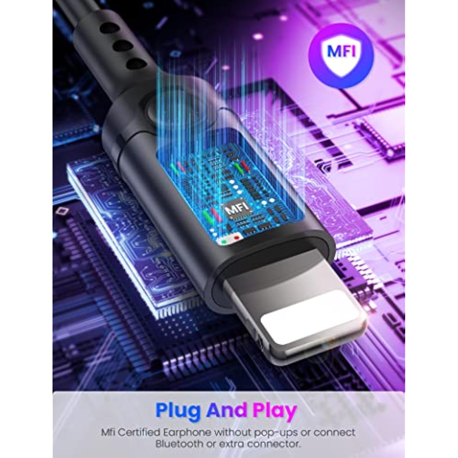 Design For Apple Headphones Mfi Magnetic Wired Earbuds Hifi Stereo Bass Headset Lightning Earphones With Microphone Volume Control For Iphone 14 Plus 13 Pro Max 12 Mini 11 10 Xs Xr Purple