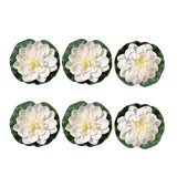 6 Pcs White Artificial Lotus Flowers Large Floating Lotus Flowers Faux Water Lily Fish Pond Artificial Plants With Artificial Lily Pads, Artificial Plants Home Decor