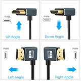 Flexible Hdmi To Hdmi Cable Right Angled 90° 3.3Ft, Ultra Thin And Slim Hdmi C