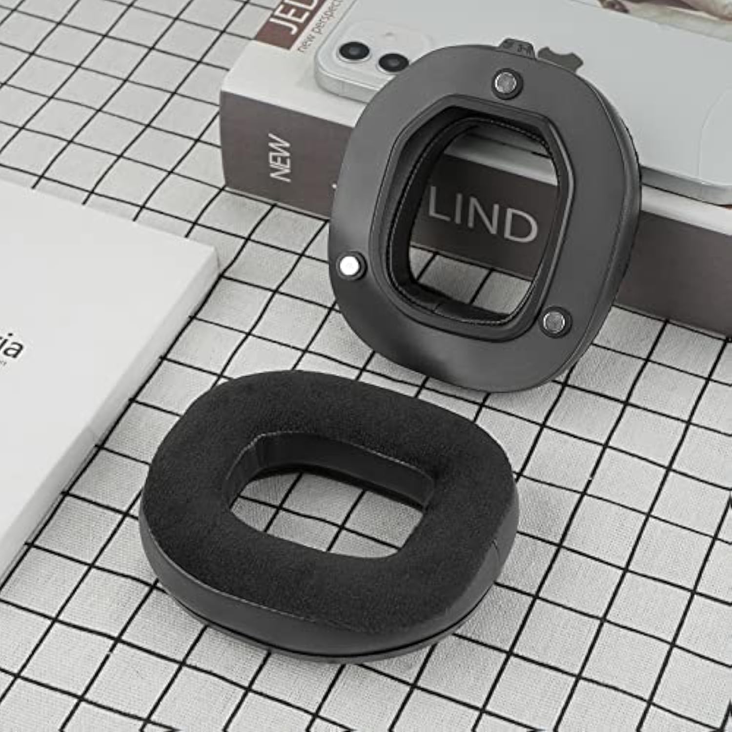 Geekria Comfort Hybrid Velour Replacement Ear Pads for Astro A50 Gen 3 Headphones, Ear Cushions (Black)