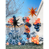 116Pcs Halloween Balloon Arch Kit - Orange, Black & White with Starburst Foil Balloons