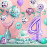 40in Purple Number 4 Balloon for 4th Birthday Party & Baby Shower Decor