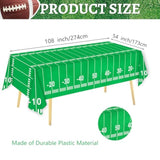 Football Party Decorations Tablecloth Disposable Plastic Touchdown Table Cover Perfect For Football Birthday Party Decorations And Gameday Tailgate Decorations 54 X 108Inch, 2 Pack
