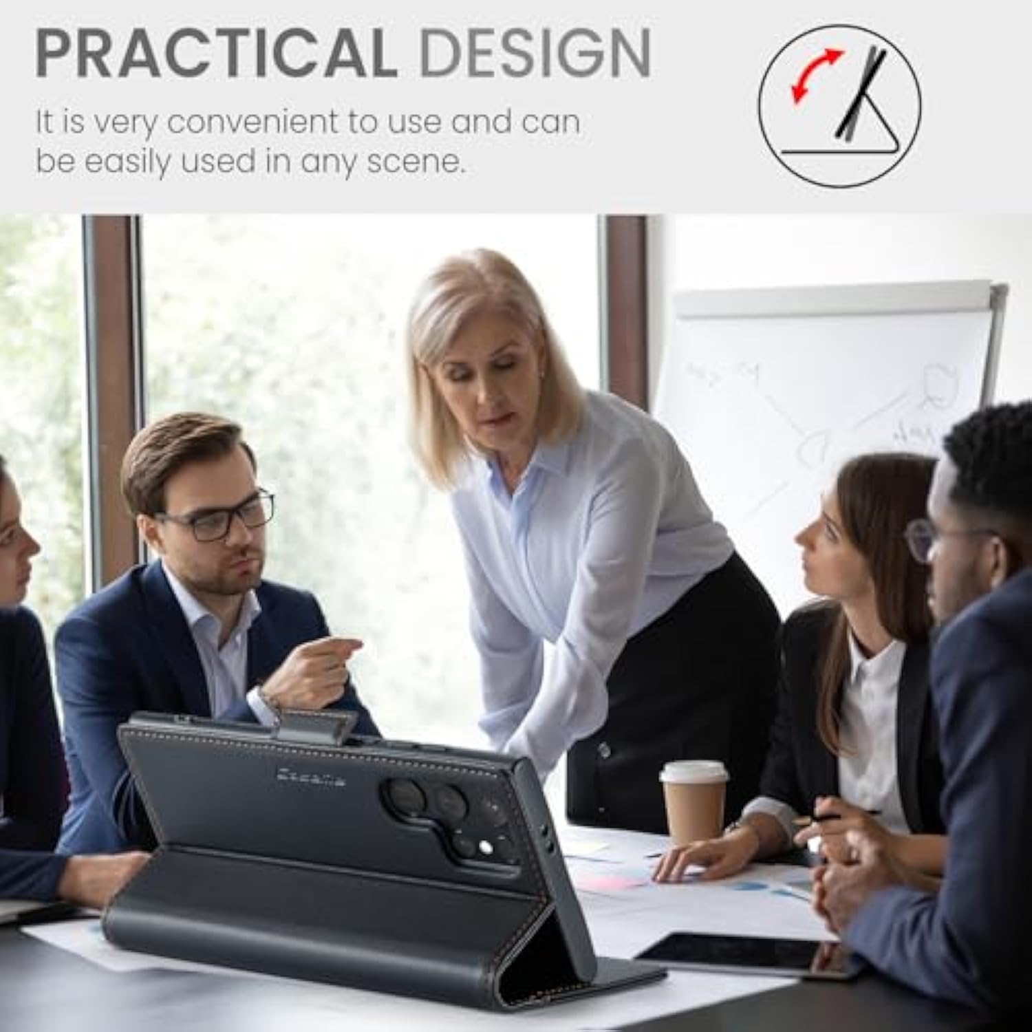 Samsung Galaxy S24 Ultra Wallet Case With Rfid Blocking, Samsung S24 Ultra Case Wallet For Women Men Card Holder Magnetic Clasp Kickstand Leather Book Folio Case For Galaxy S24 Ultra Black