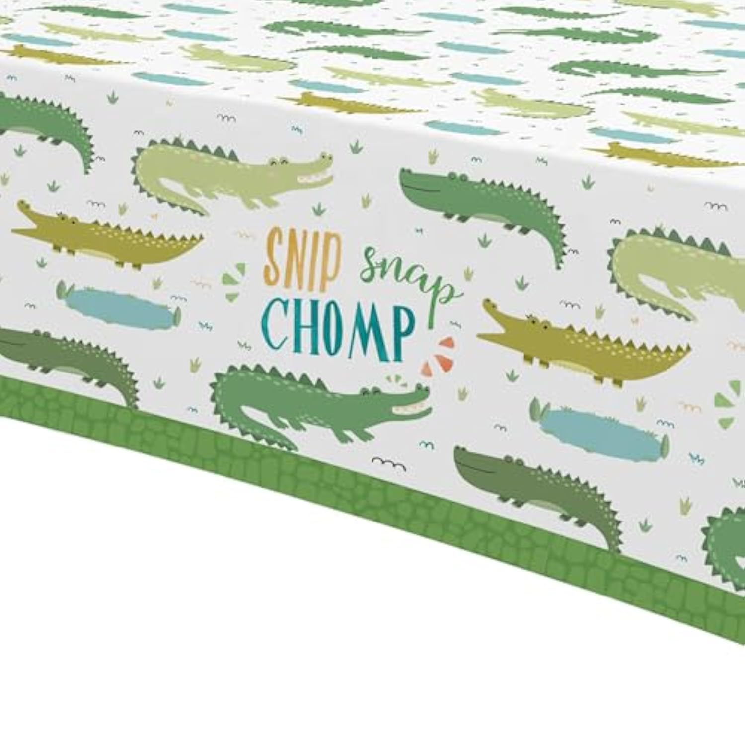 3Pc Alligator Party Tablecloths – Crocodile Reptile Disposable Covers, 86"×55"
