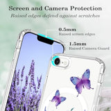 Floral Pattern Clear Shockproof Case for iPhone 16e/17e 6.1" - Compatible with MagSafe, Slim Phone Cover for Women, Girls, Butterfly Flower Design, Hard PC Back, Soft TPU Edge, Magnetic Case