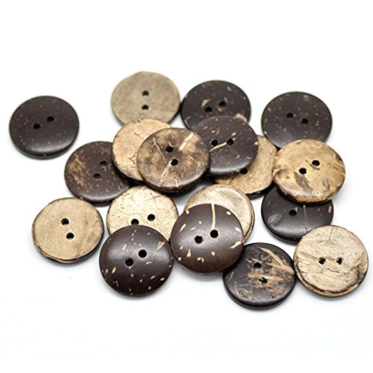 100 Pieces Natural Coconut Shell Two-Holes Buttons Sewing Accessories