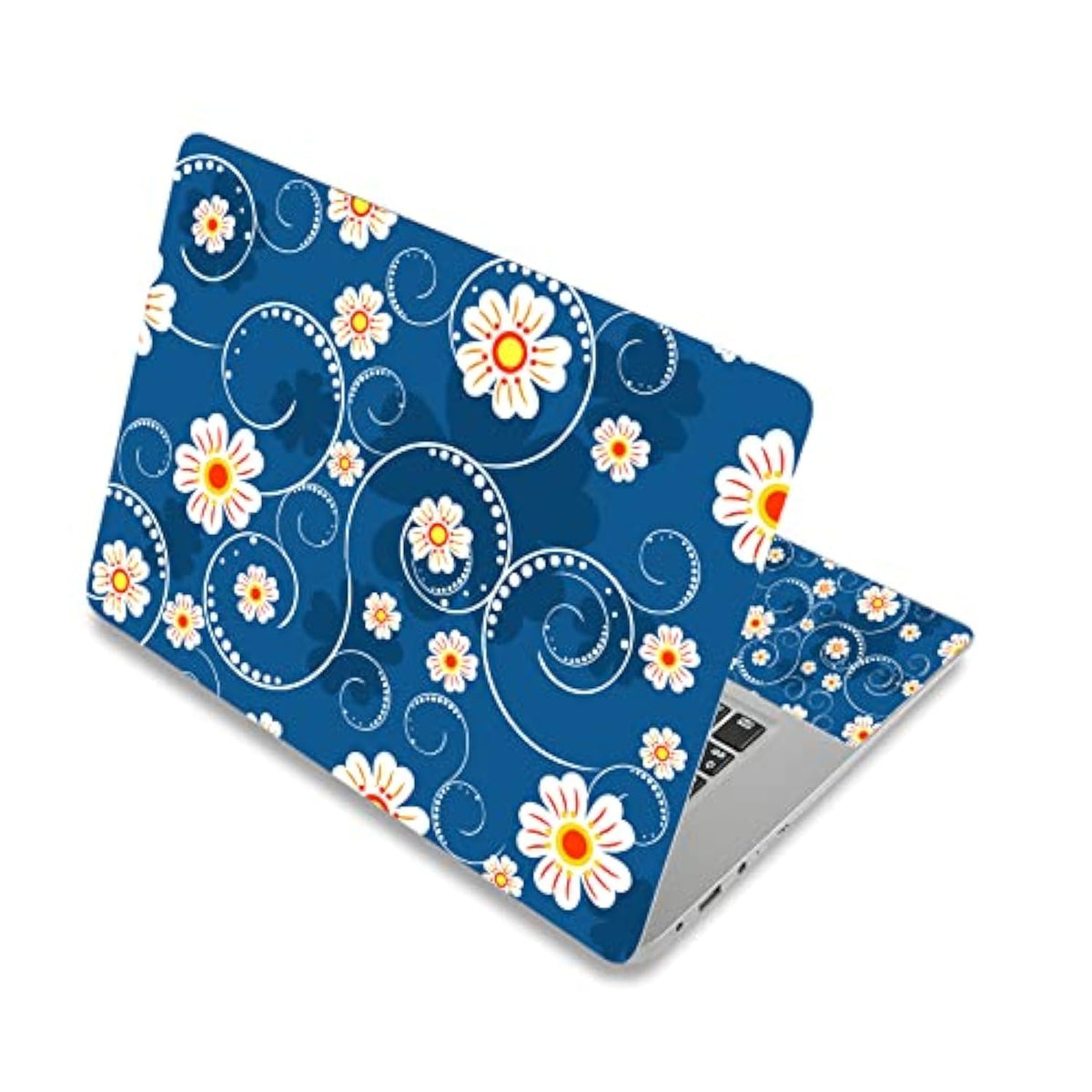Laptop Skin Sticker Decal,13" 13.3" 14" 15" 15.4" 15.6 Inch Laptop Vinyl Skin Sticker Cover Art Protector Notebook Pc (Free 2 Wrist Pad Included), Decorative Waterproof Removable (Beautiful Flowers)