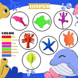 Water Growing Sea Creatures - Under The Sea Animals 50 Pack, Individually Wrapped Favors, Expandable Animals Toy - Party Supplie