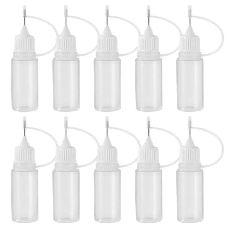 10 Pcs Needle Tip Glue Bottles 10Ml Precision Refillable Squeeze Tip A
