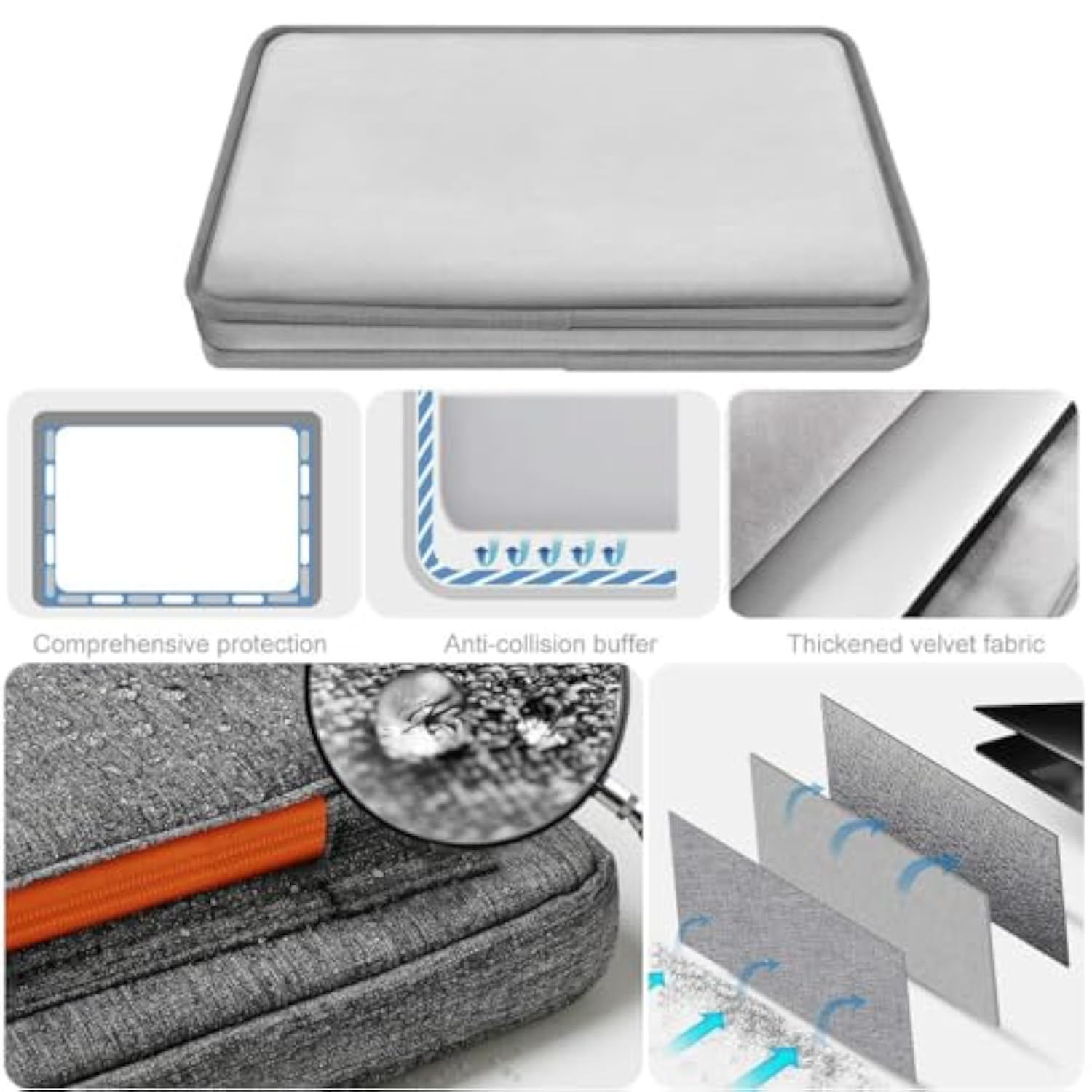 Laptop Case 15 15.6 16 Inches Sleeve With 5 Pockets Compatible With Macbook Pro 16 Inch 2025-2019 M4 M3 M2 M1, Mac 15.4" And Most 15-16 Inch Notebooks?Dg01Og01