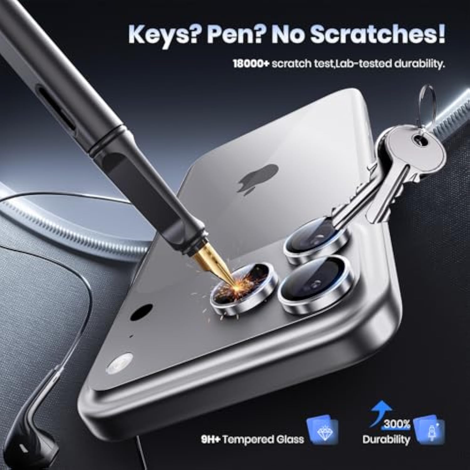 For Iphone 17 Pro Max/17 Pro Camera Lens Protector - [Top 9H+ Tempered Glass - 12Ft Military Grade] Hd Invisible Fit Camera Screen Protector Cover Accessories Case Friendly?Silver