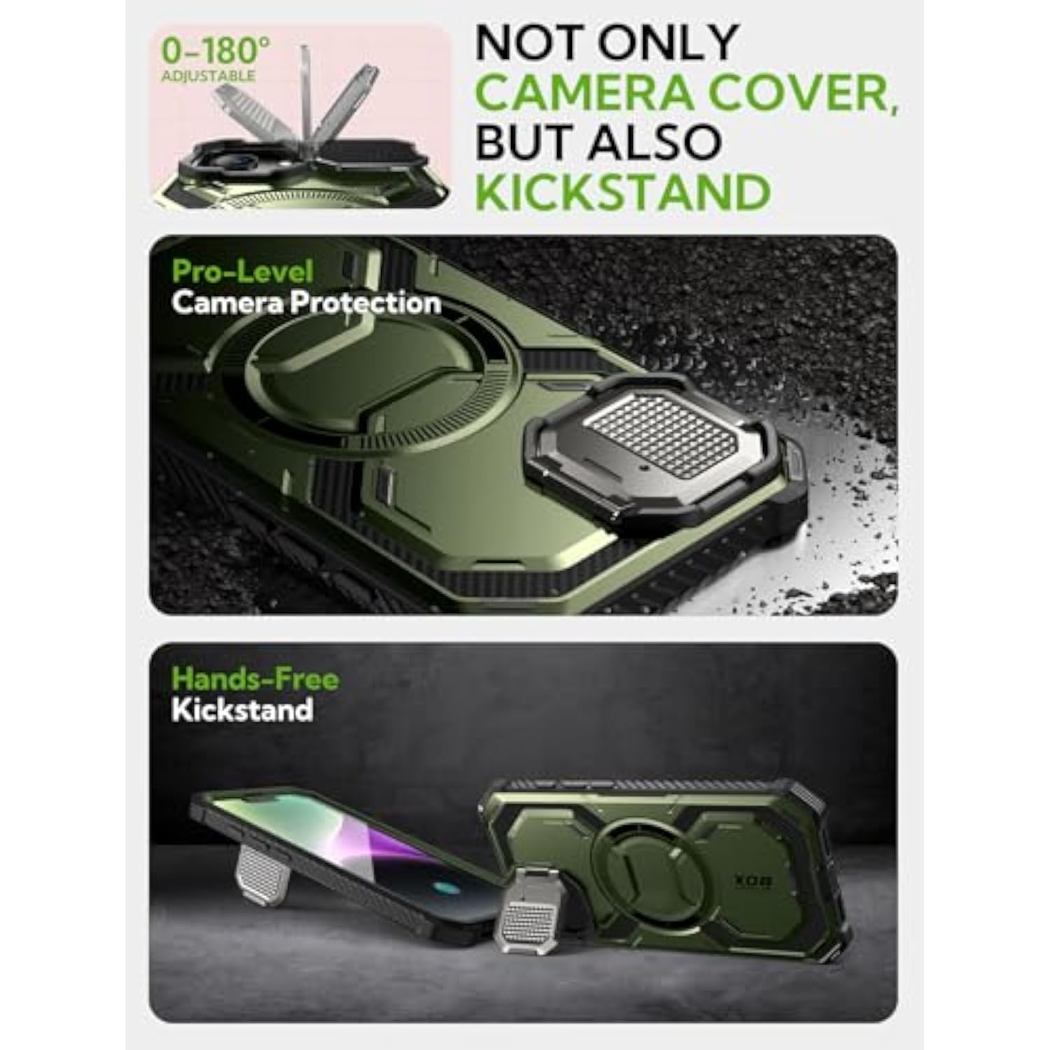 i-Blason MagSafe Case with Stand for iPhone 16e and iPhone 17e, Green
