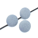 24Pcs Grey Fabric Cloth Covered Round Buttons With Metal Shank Buttons