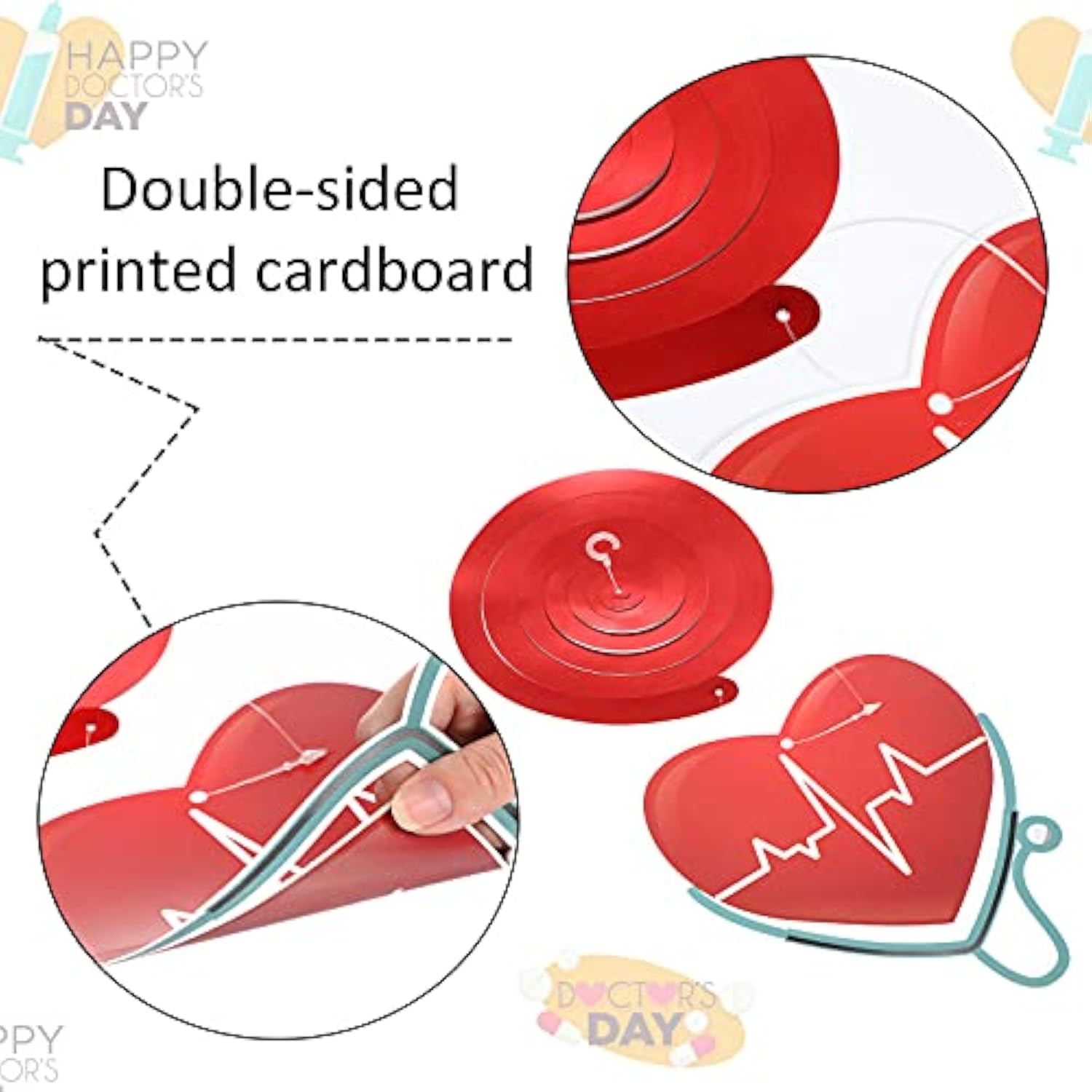 Nurse Graduation Party Swirl Decorations: Red and Blue Foil, 30pcs