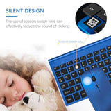 Wireless Keyboard And Mouse Ultra Slim Combo, 2.4G Silent Compact Usb Mouse And Scissor Switch Keyboard Set With Cover, 2 Aa And 2 Aaa Batteries, For Pc/Laptop/Windows/Mac - Blue Black
