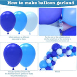 130pcs Blue Balloon Garland Kit for Baby Shower, Birthday, Graduation and Party Decorations