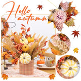 Fall Decor, 12" Artificial Yellow/White Pumpkin Berry Maple Tree Table Decorations, For Autumn Halloween Thanksgiving Home Farmhouse Harvest Holiday Party Centerpieces Decor.