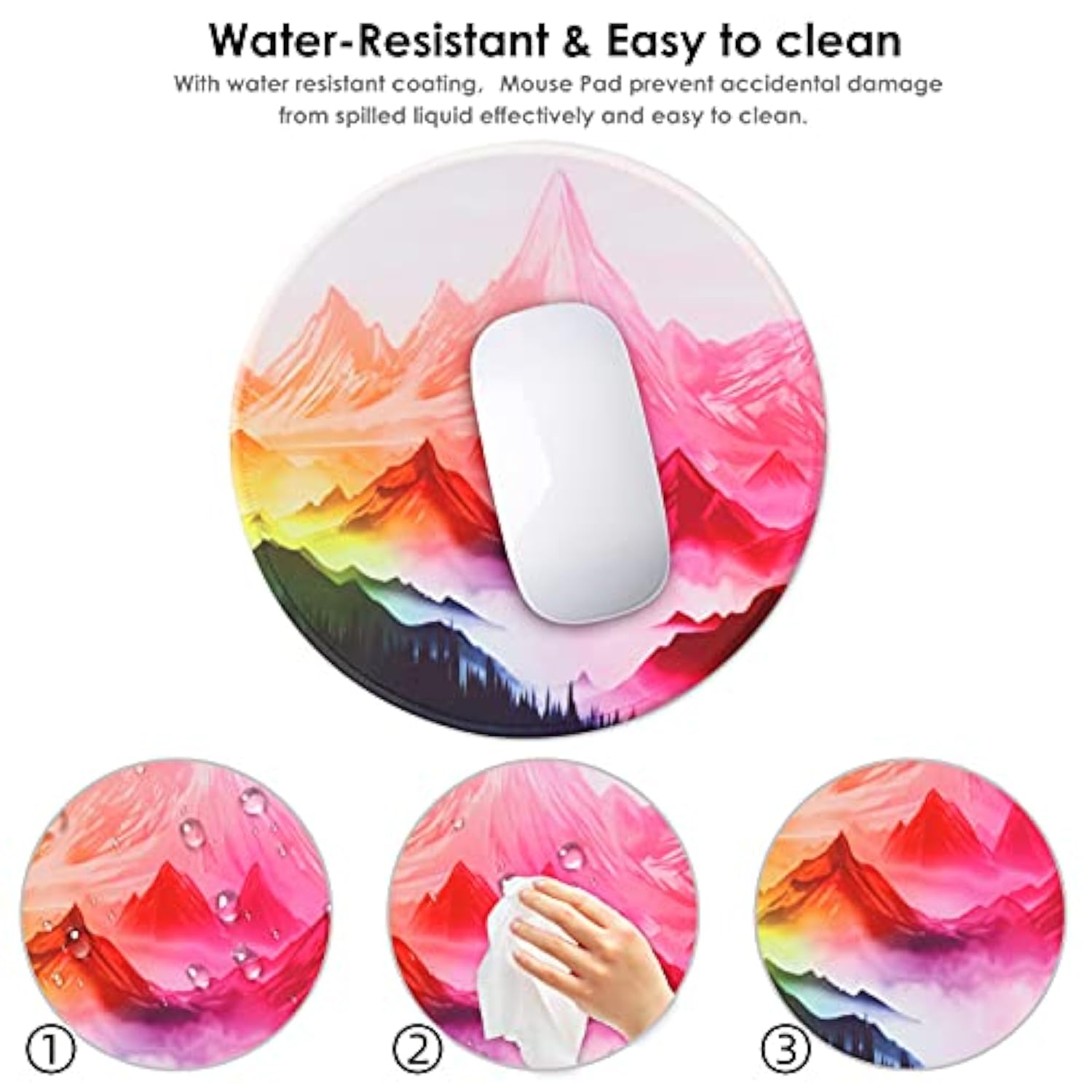 Round Mouse Pad With Hd Printing,Non-Slip Rubber Base Mousepad With Stitched Edge,Customized Premium-Textured Mouse Mat For Laptop-8.7X8.7In Shan009