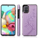 Phone Case For Samsung Galaxy A71 5G With Tempered Glass Screen Protector And Card Holder Wallet Cover Stand Flip Leather Cell Accessories Glaxay A 71 G5 Gaxaly 71A S71 Cases Women Girl Purple
