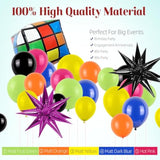 90S 80S Party Balloon Garland Arch Kit, 90S 80S Theme Party Decorations With 4D Dice Hot Pink Black Star Foil Balloons For Retro Theme Hip Hop Fever Nostalgic Birthday Party Decoration