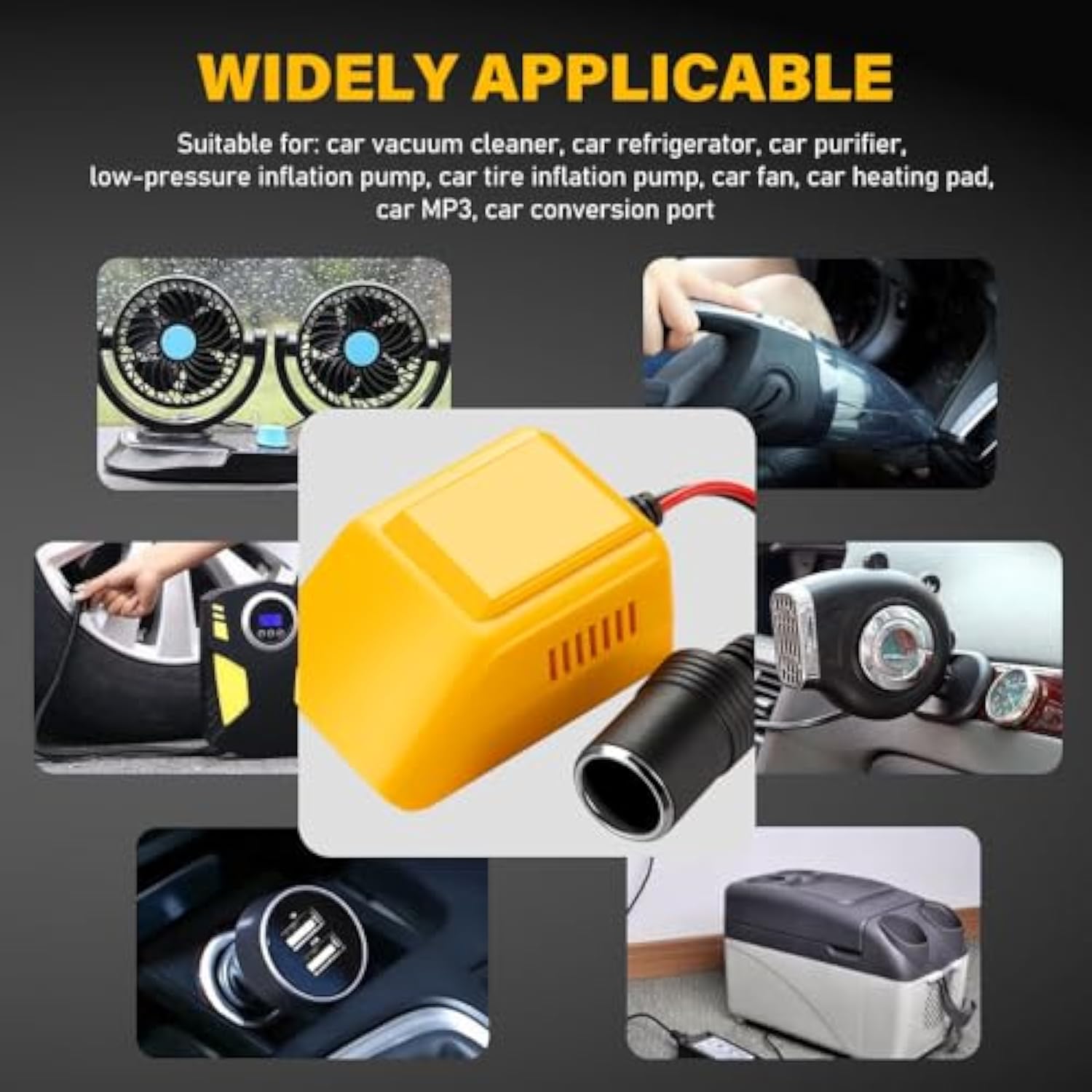 20V Battery Converter For Dewalt Lithium Battery To 12V 12A?Power Wheel Adapter With Cigarette Lighter Interface For Car Power Tools, Car Refrigerator