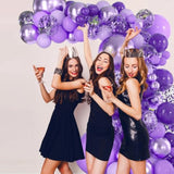 60pcs Purple Mixed Balloons 12in with Confetti for Birthday Baby Shower & Party