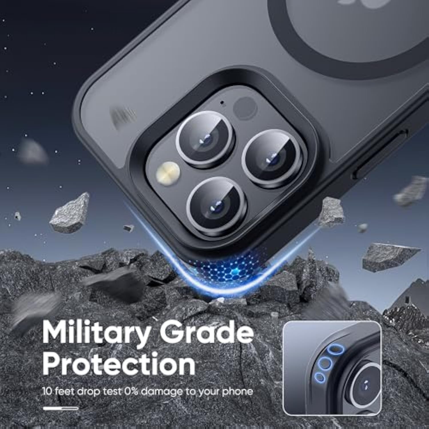 Magnetic For Iphone 16 Pro Case Fits Magsafe 16Ft Drop Resistant Matte Skin Feeling Back Cover Shockproof Slim Fit For Iphone 16 Pro Phone Case 6.3 Inch?Black Titanium