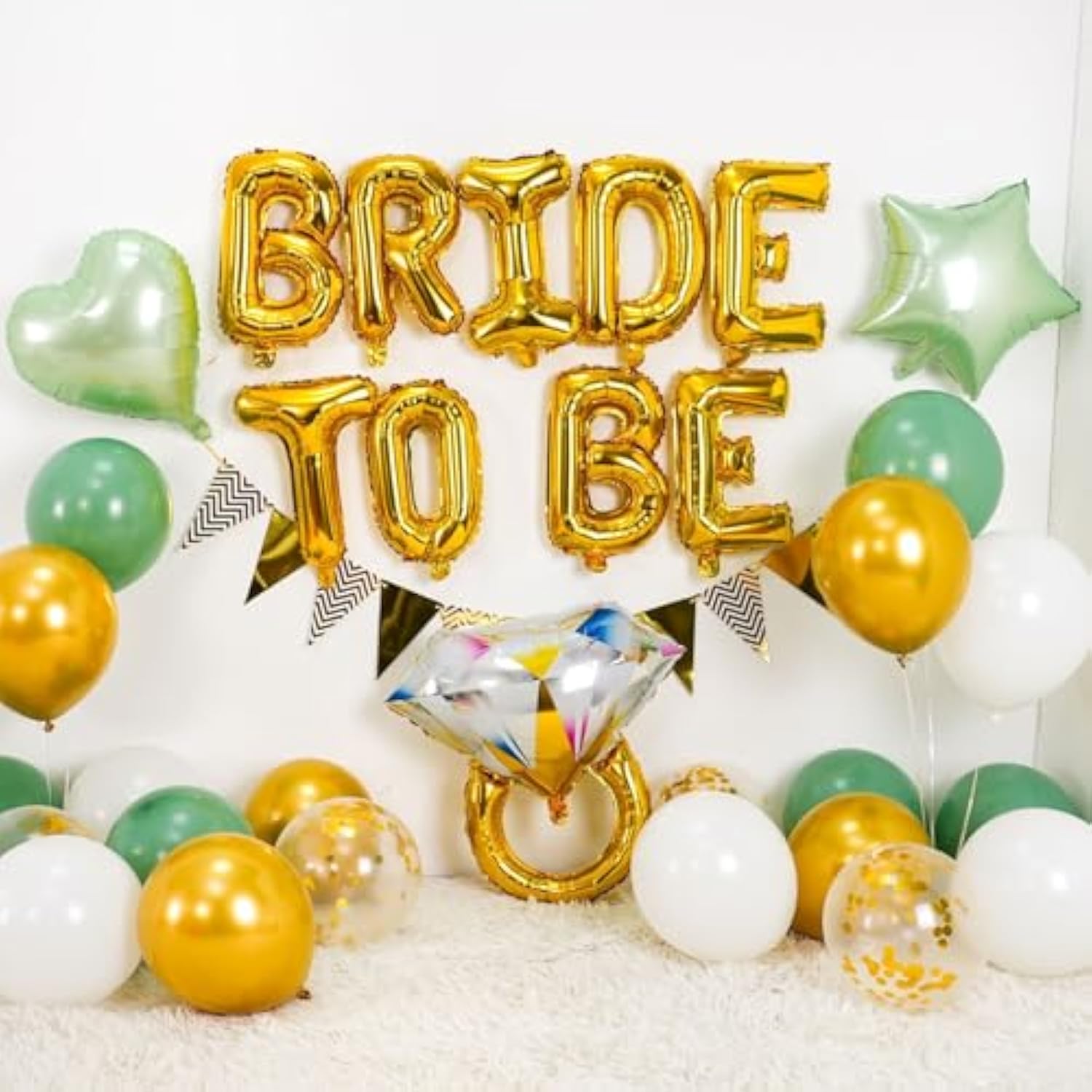 20pcs Sage Green Bridal Shower Kit with Balloons, Banner & Party Favors