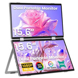Laptop Screen Extender 15.6" 1080P Dual Portable Monitor, Usb C Hd 360° Rotation Foldable Travel Extended Computer Display With Stand For Laptop Pc Windows Mac, Vesa Mountable (Plug & Play)
