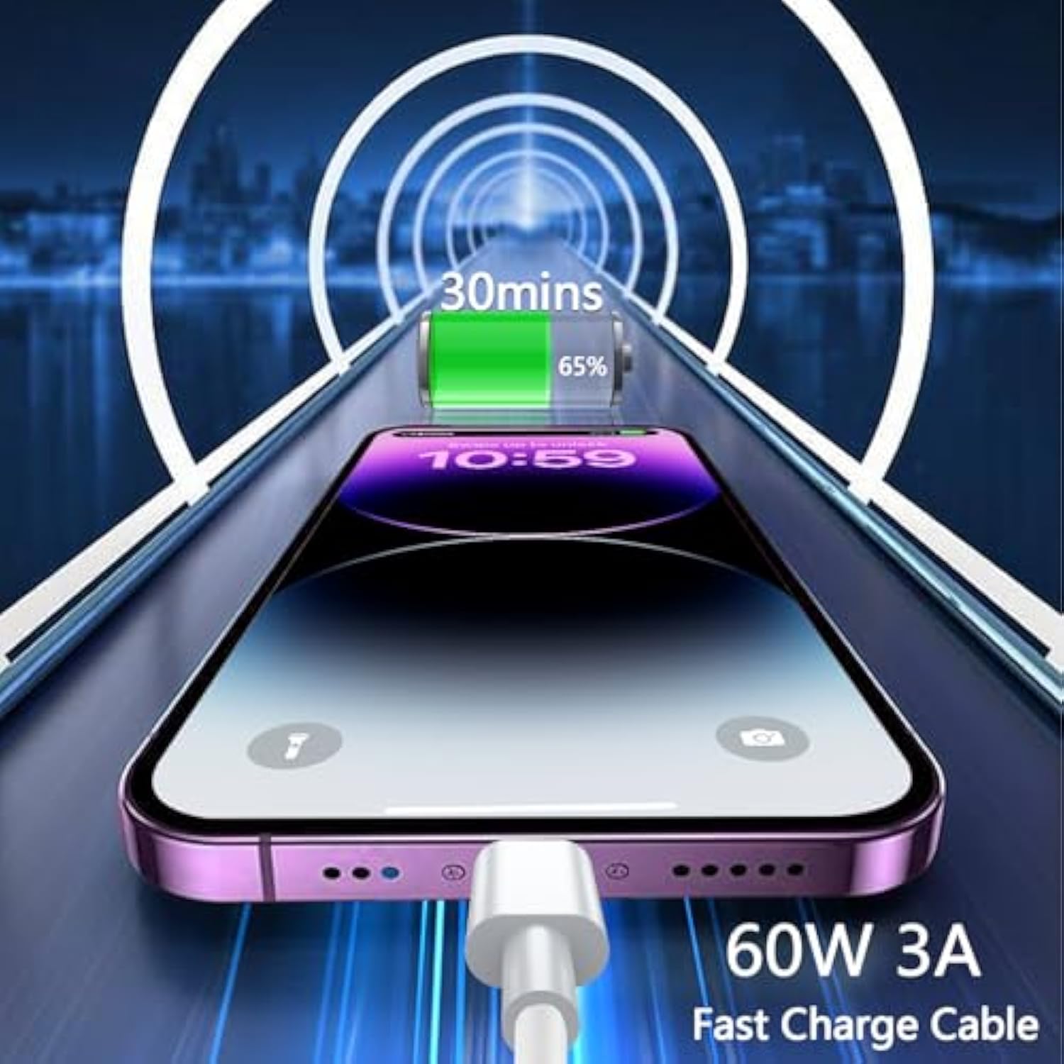 Usb C Cable 60W 3Ft 3Pack,Usb C To Usb C Fast Charging Cable Compatible With Macbook Pro?Iphone 15/15Pro/15Promax, Samsung Galaxy S23, Ipad Pro 2021, Ipad Air 4 And More