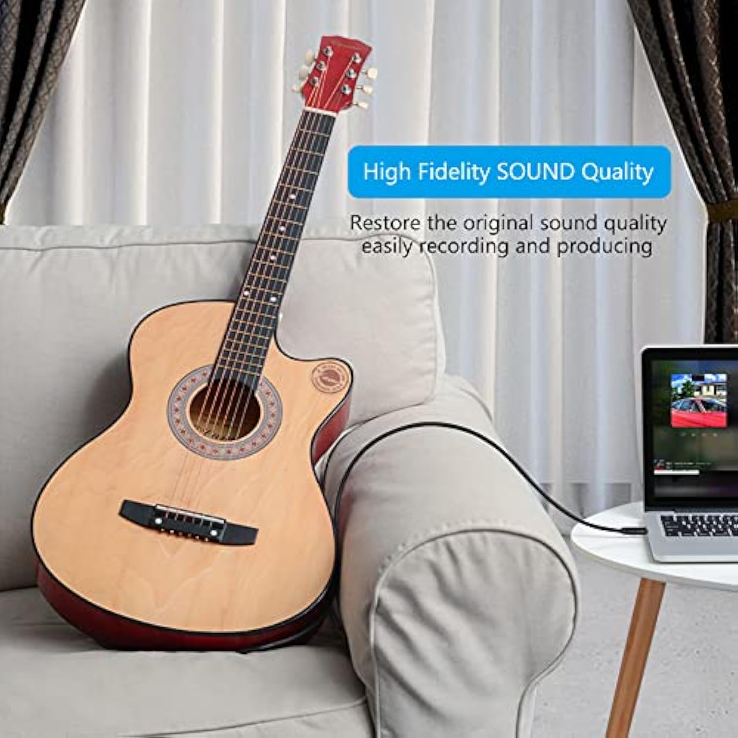 1/8" To 1/4" Ts Cable, Gold Plated 3.5Mm Mono Male To 6.35Mm Mono Male Audio Cable For Amplifier, Speaker,Guitar(2M/6.56Ft)