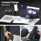 Tattoo Stencil Printer,Wireless Thermal Tattoo Printer With 10Pcs Tattoo Transfer Paper,Bluetooth Portable Tattoo Machine For Artists & Beginners,Compatible With Smartphone/Tablet/Pc