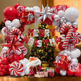 Christmas Balloon Garland Arch Kit, with Merry Christmas Banner Balloon