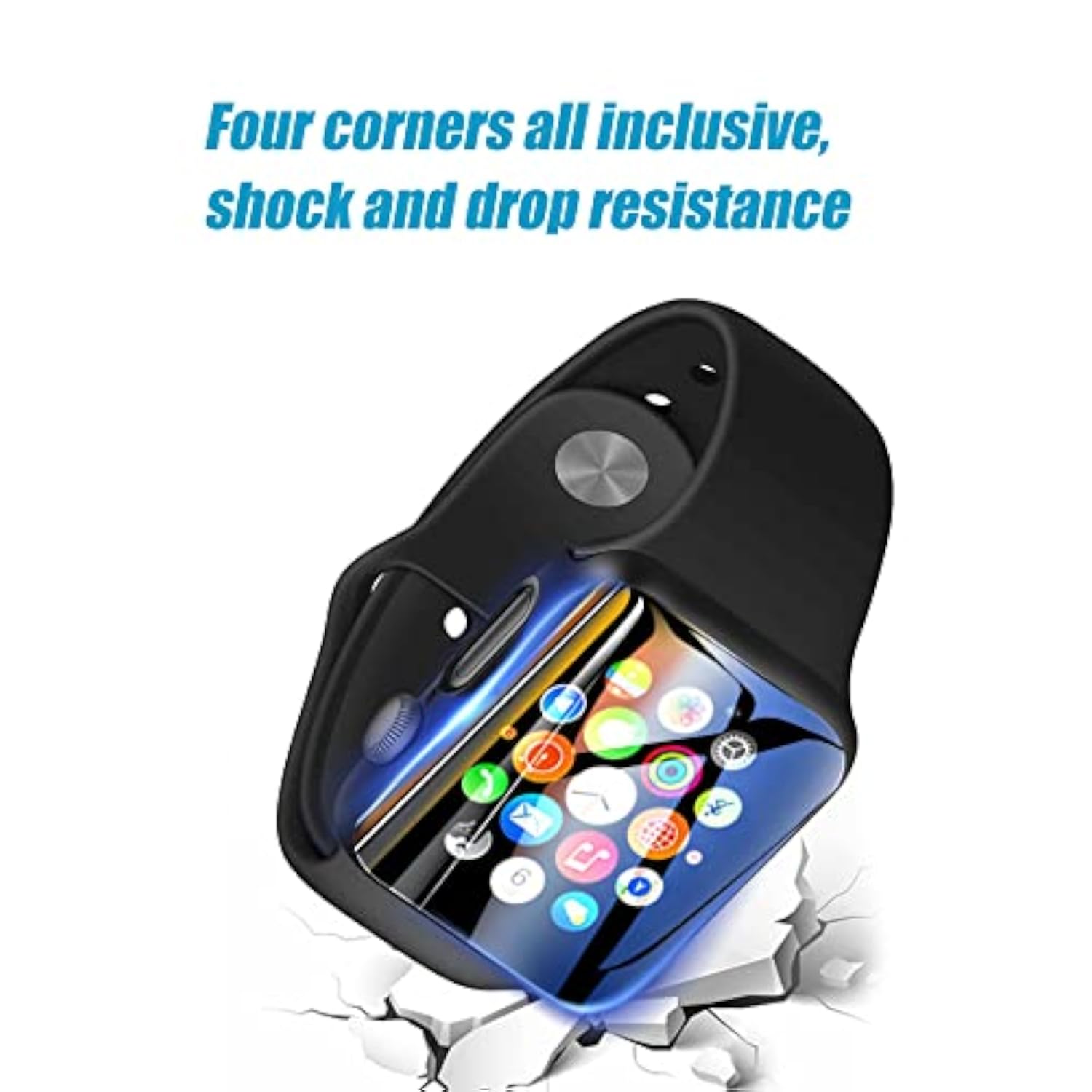 2 Pack Screen Protector Case for Apple Watch Series 7, 8, 9 41mm