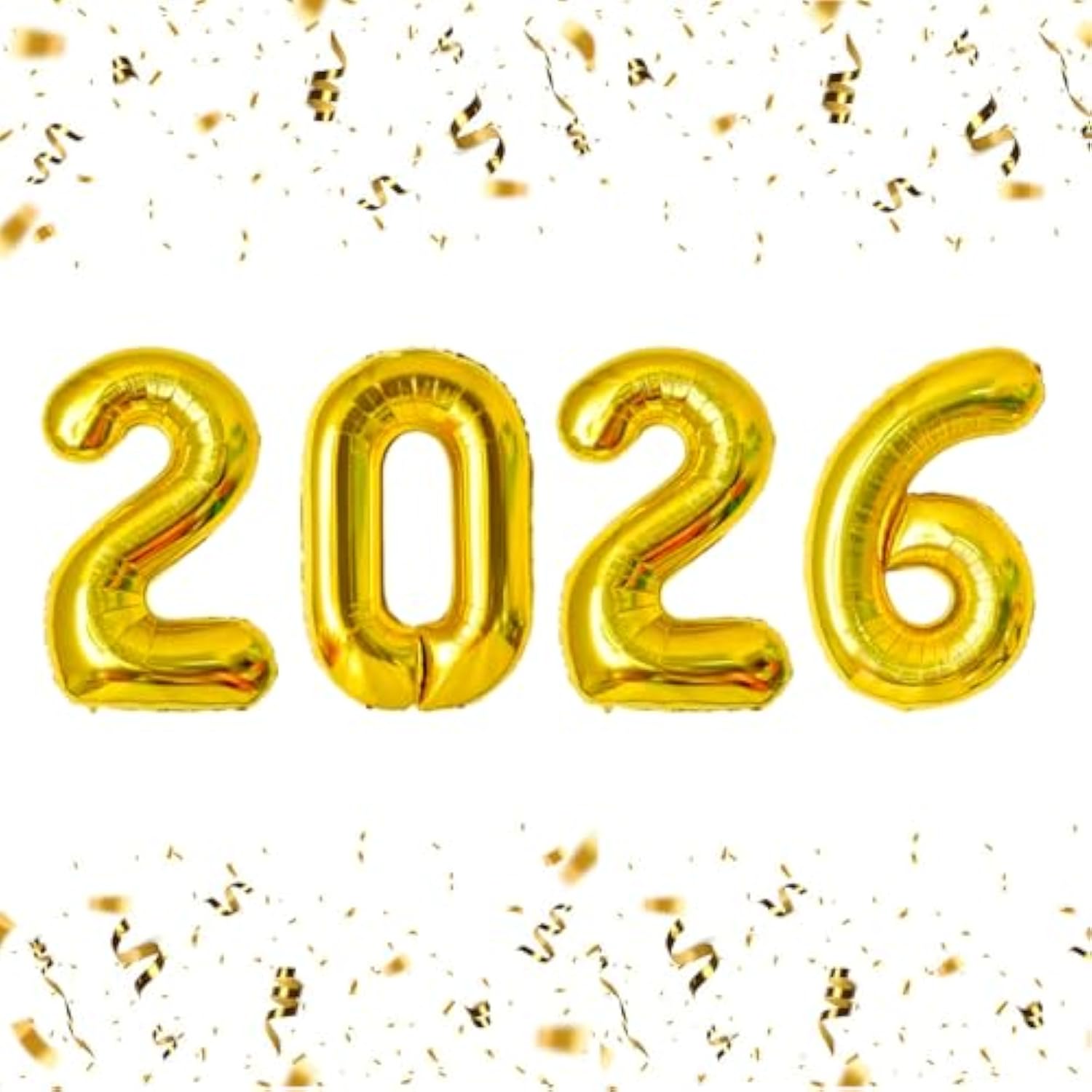 40 Inch 2026 Gold Number Balloons for New Year Party and Celebrations
